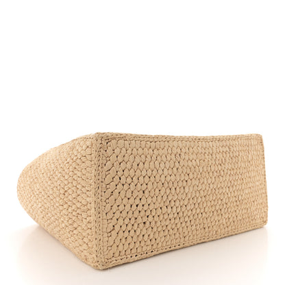 Celine Raffia Calfskin Triomphe Small Cabas Thais Tan 5 of 11
