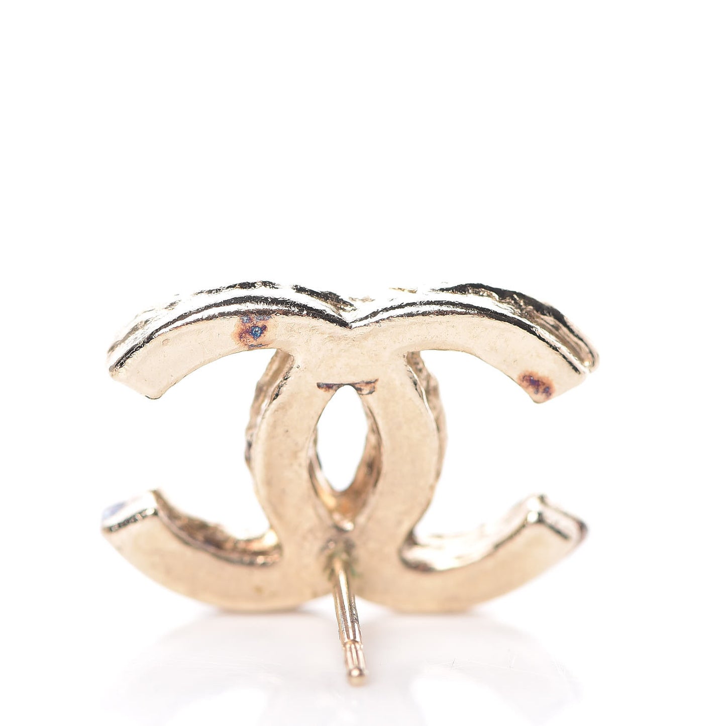 Metal Twisted CC Earrings Gold