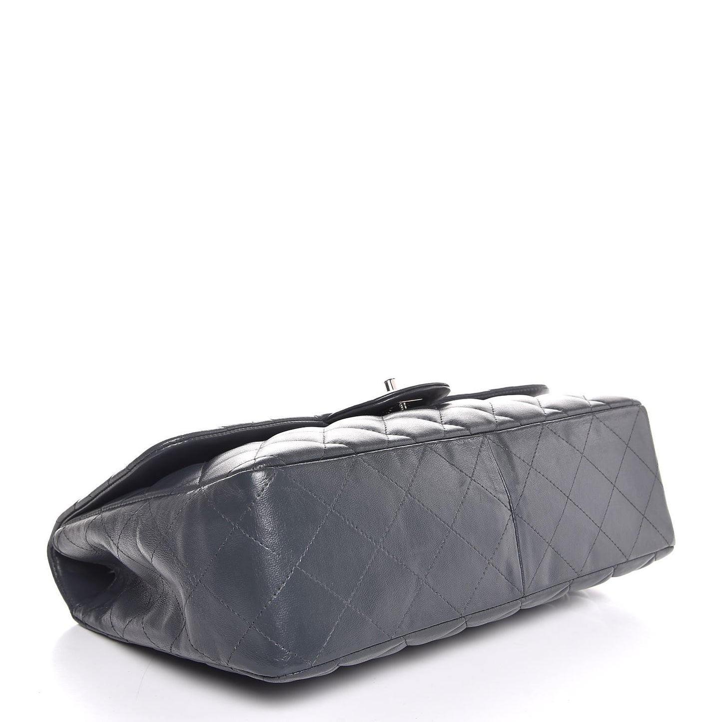 Lambskin Quilted Jumbo Single Flap Bijoux Chain Dark Grey