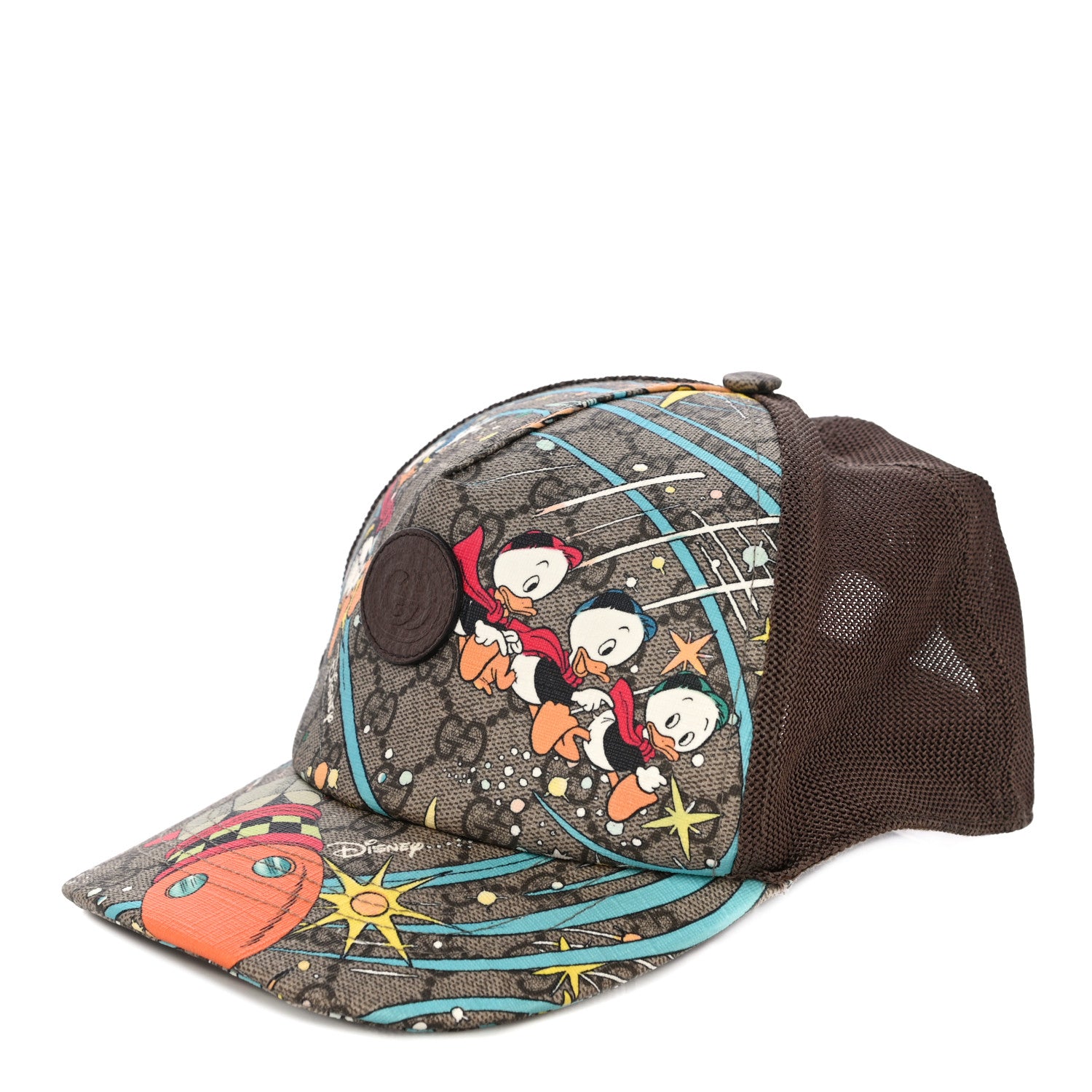 Gucci X DISNEY GG Supreme Monogram Donald Duck Baseball Hat L Beige Multicolor New Acero 1 of 7