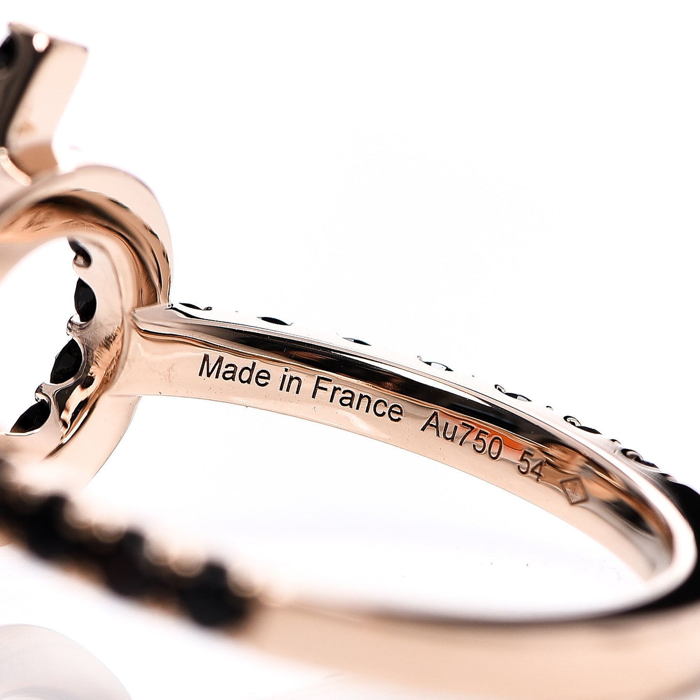 18K Rose Gold Black Spinel Finesse Ring 54 6.75