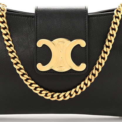 Celine Triomphe Calfskin Wiltern Clutch Black 8 of 10