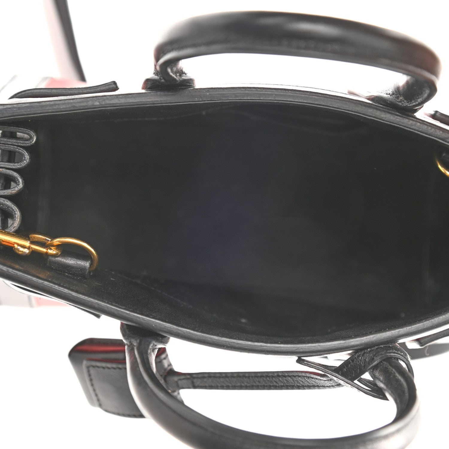 Saint Laurent Calfskin Bi-Color Nano Sac De Jour Red Black 5 of 11