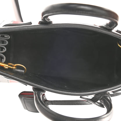 Saint Laurent Calfskin Bi-Color Nano Sac De Jour Red Black 5 of 11
