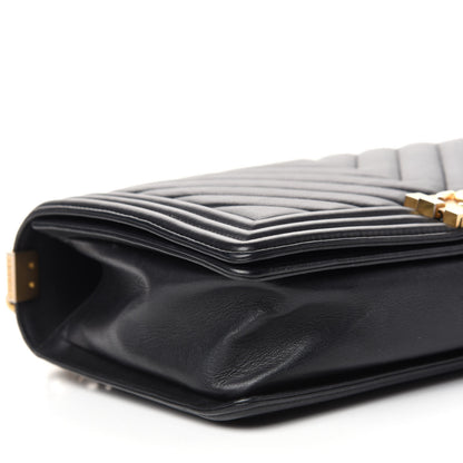 Chanel Calfskin Chevron Quilted New Medium Boy Flap Black 8 of 10