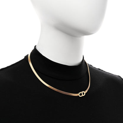Christian Dior Metal Mesh CD Choker Necklace Gold 2 of 5