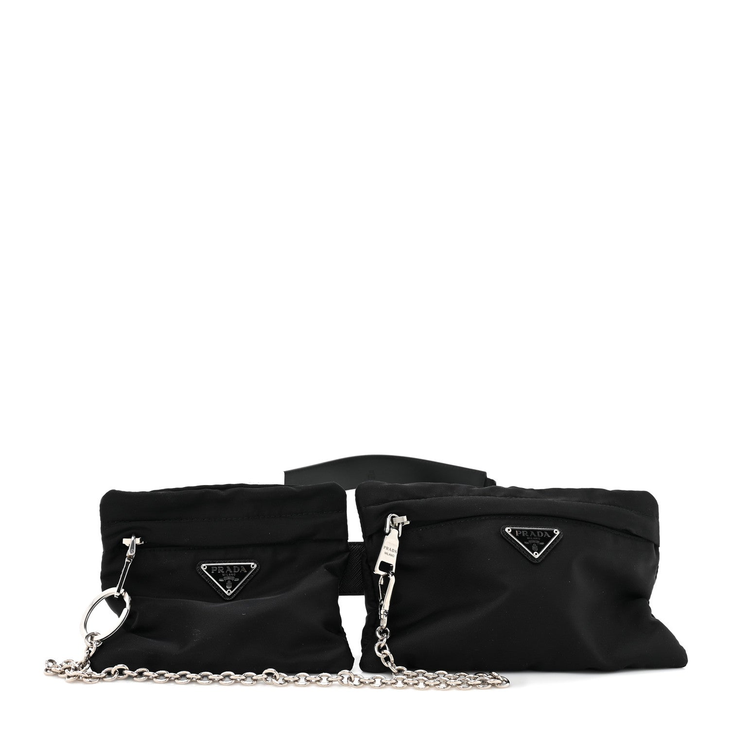 Prada Tessuto Nylon Saffiano Belt Bag 110 44 Black 1 of 10