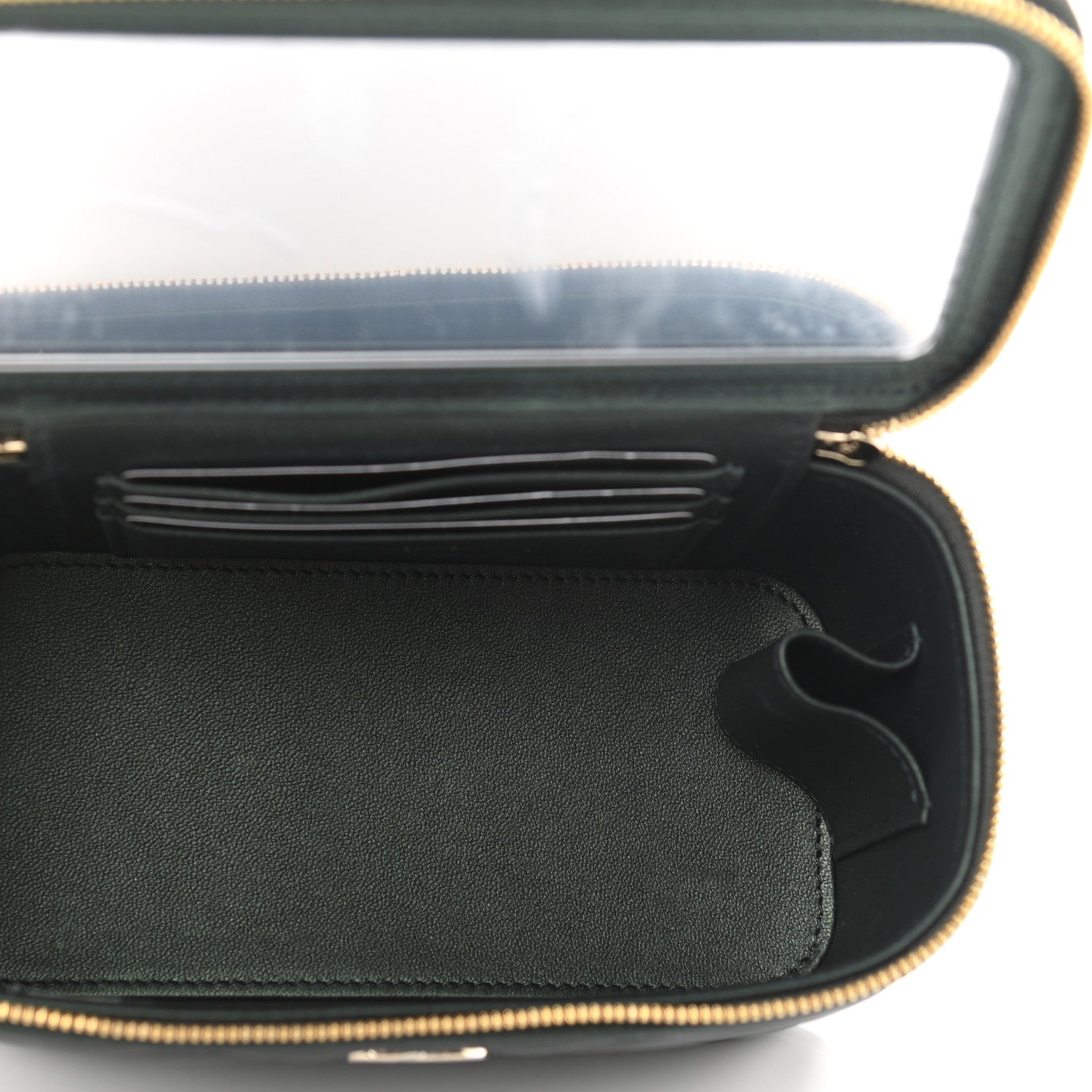 Chanel Iridescent Lambskin Quilted Small Top Handle Vanity Case With Chain Green 5 of 11