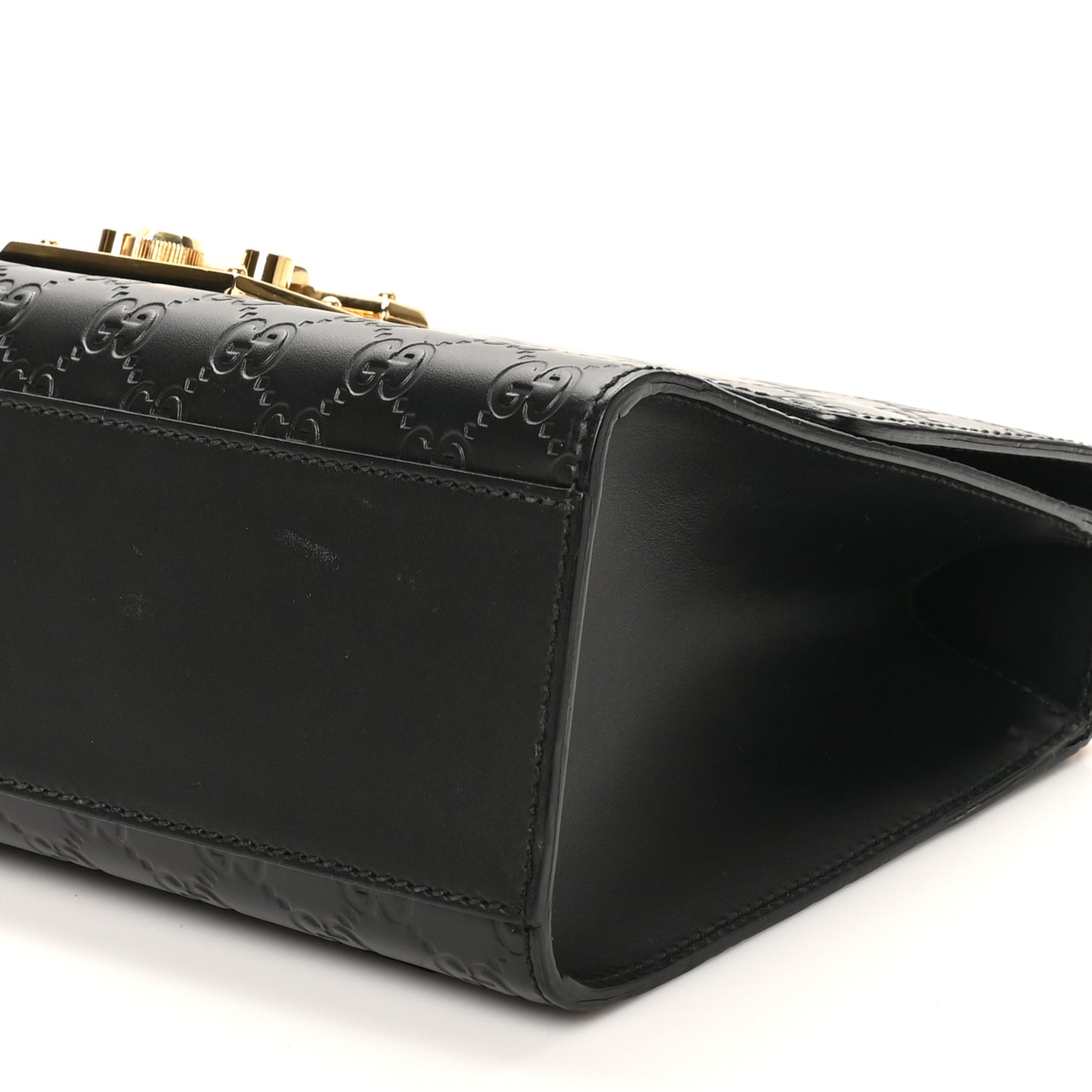 Guccissima Medium Padlock Shoulder Bag Black