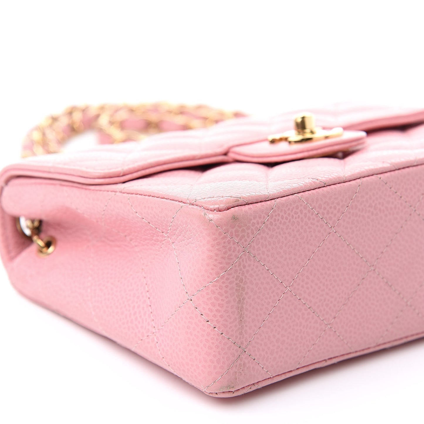Caviar Quilted Mini Square Flap Pink