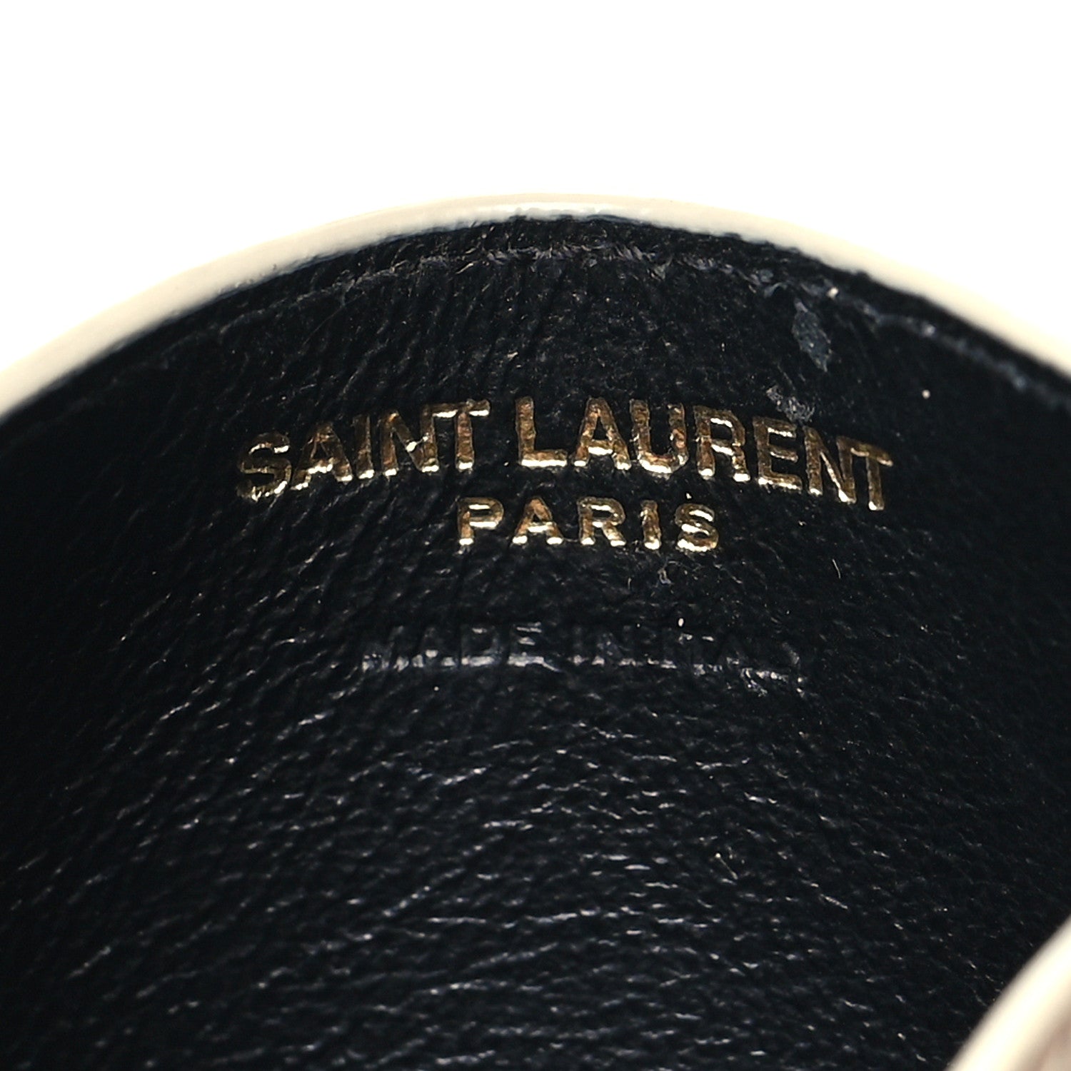 Saint Laurent Grain De Poudre Matelasse Chevron Monogram Credit Card Case Crema Soft 6 of 9