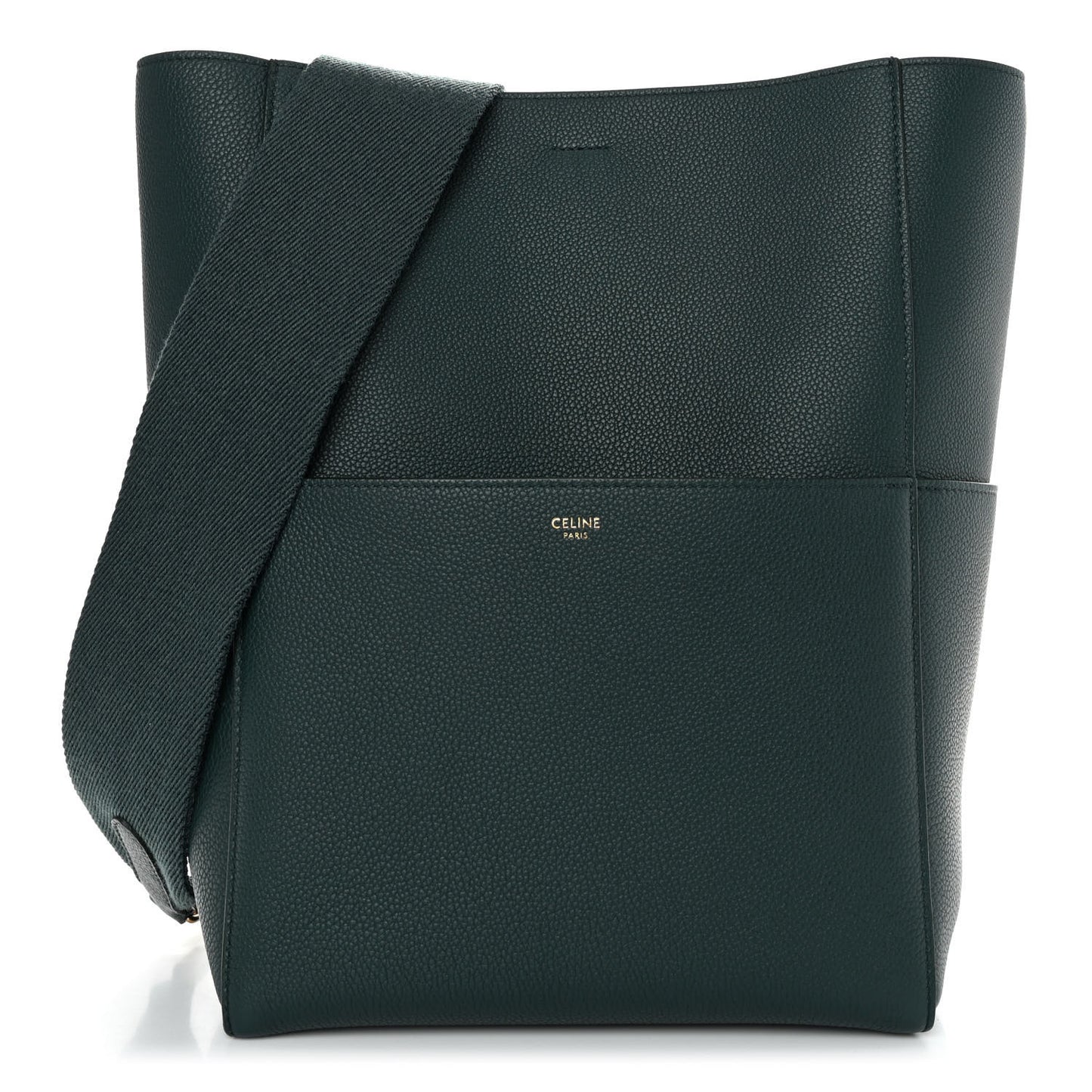 Soft Grained Calfskin Sangle Bucket Bag Amazone