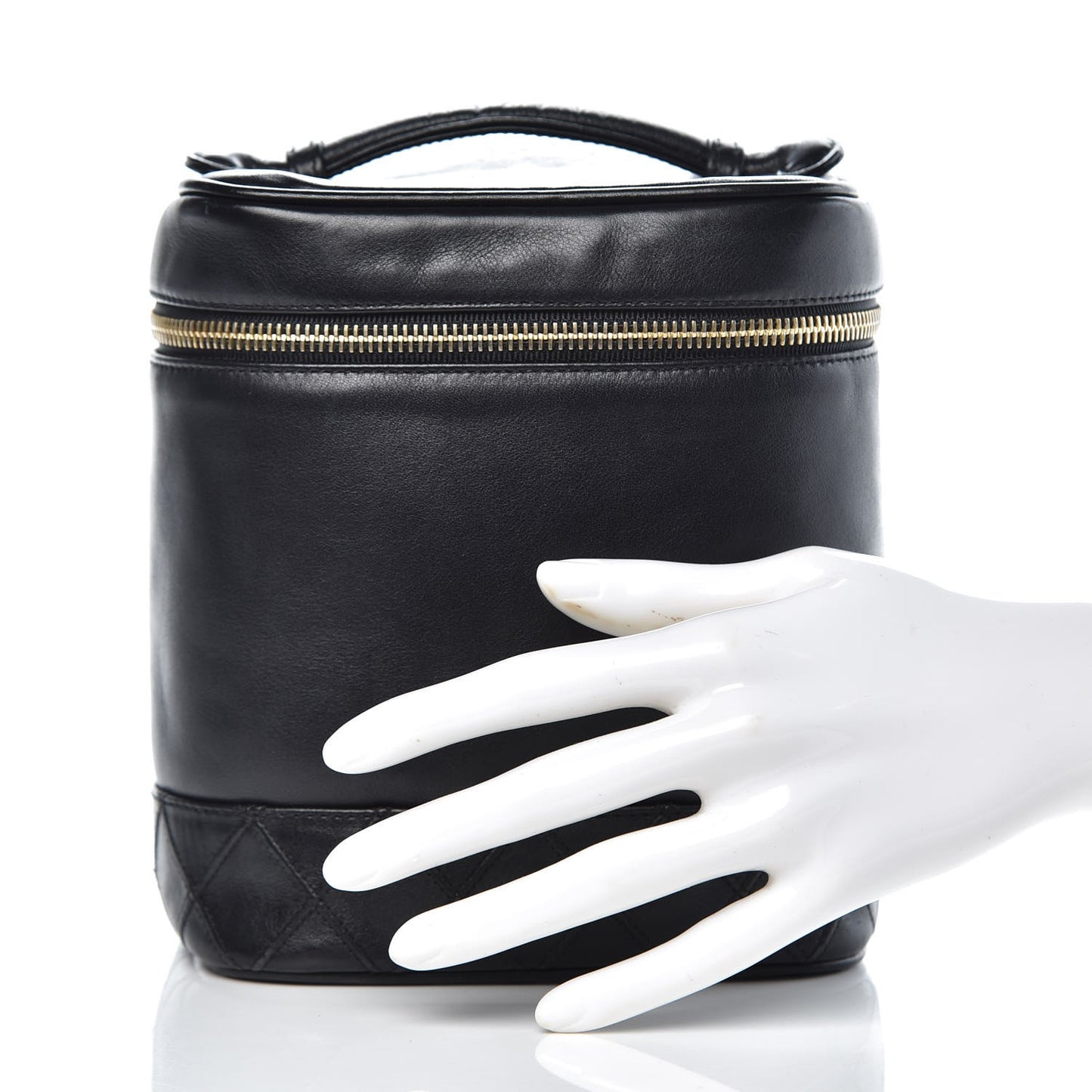 Lambskin Vanity Cosmetic Case Black