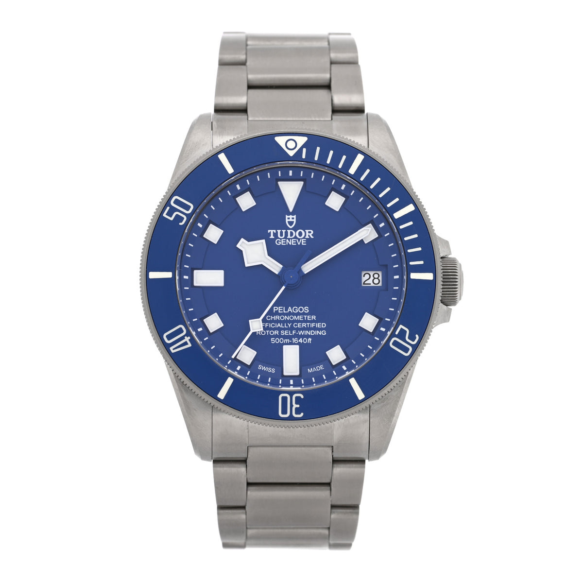 Titanium 42mm Pelagos Automatic Watch Blue 25600TB