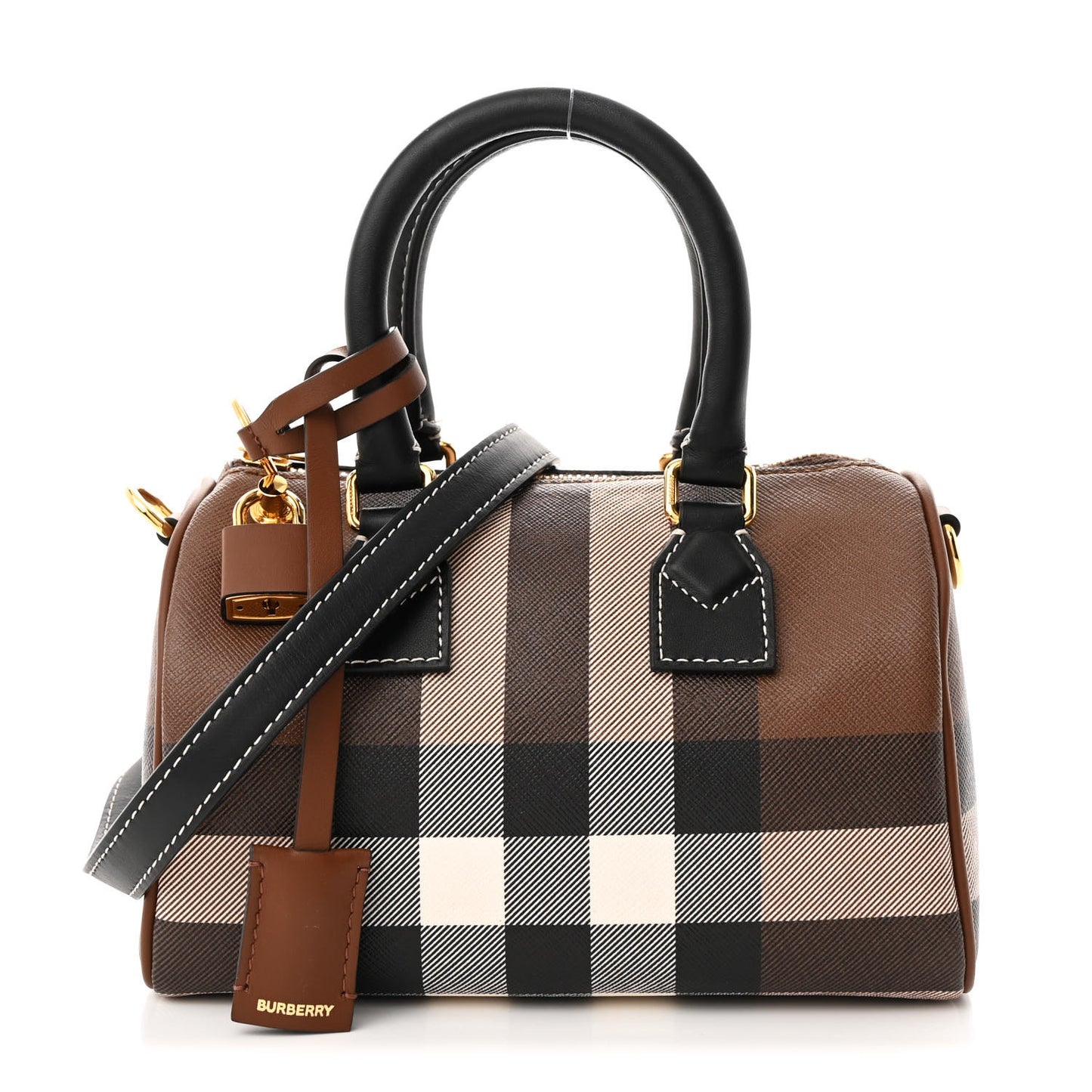 E-canvas Check Mini Bowling Bag Dark Birch Brown