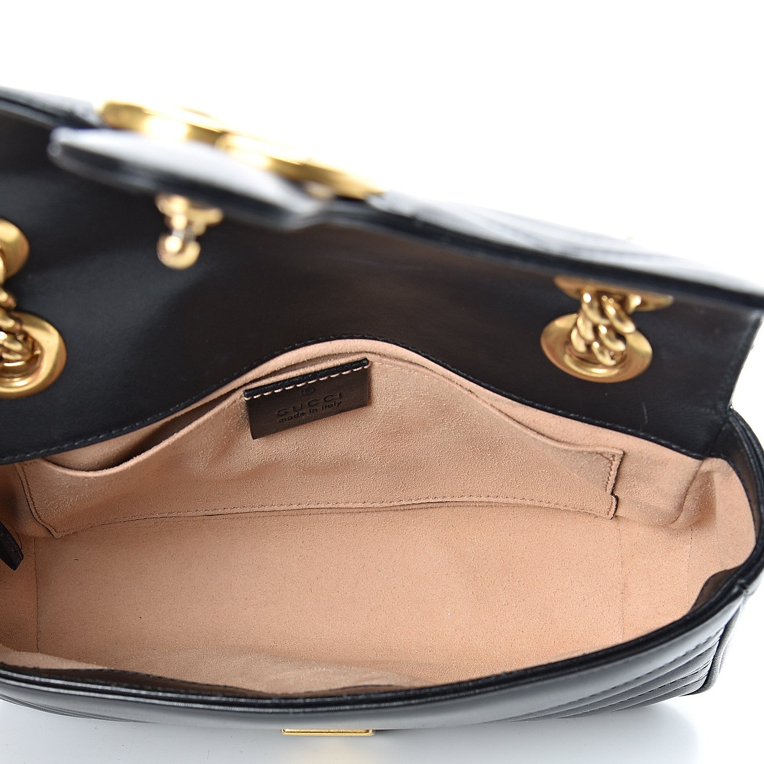 Gucci Calfskin Matelasse Mini GG Marmont Shoulder Bag Black 4 of 14