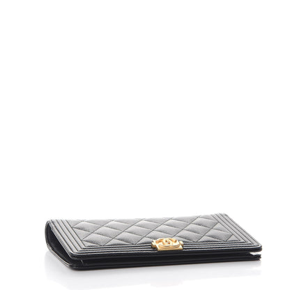 Chanel Caviar Quilted Boy Yen Wallet Black 4 of 9