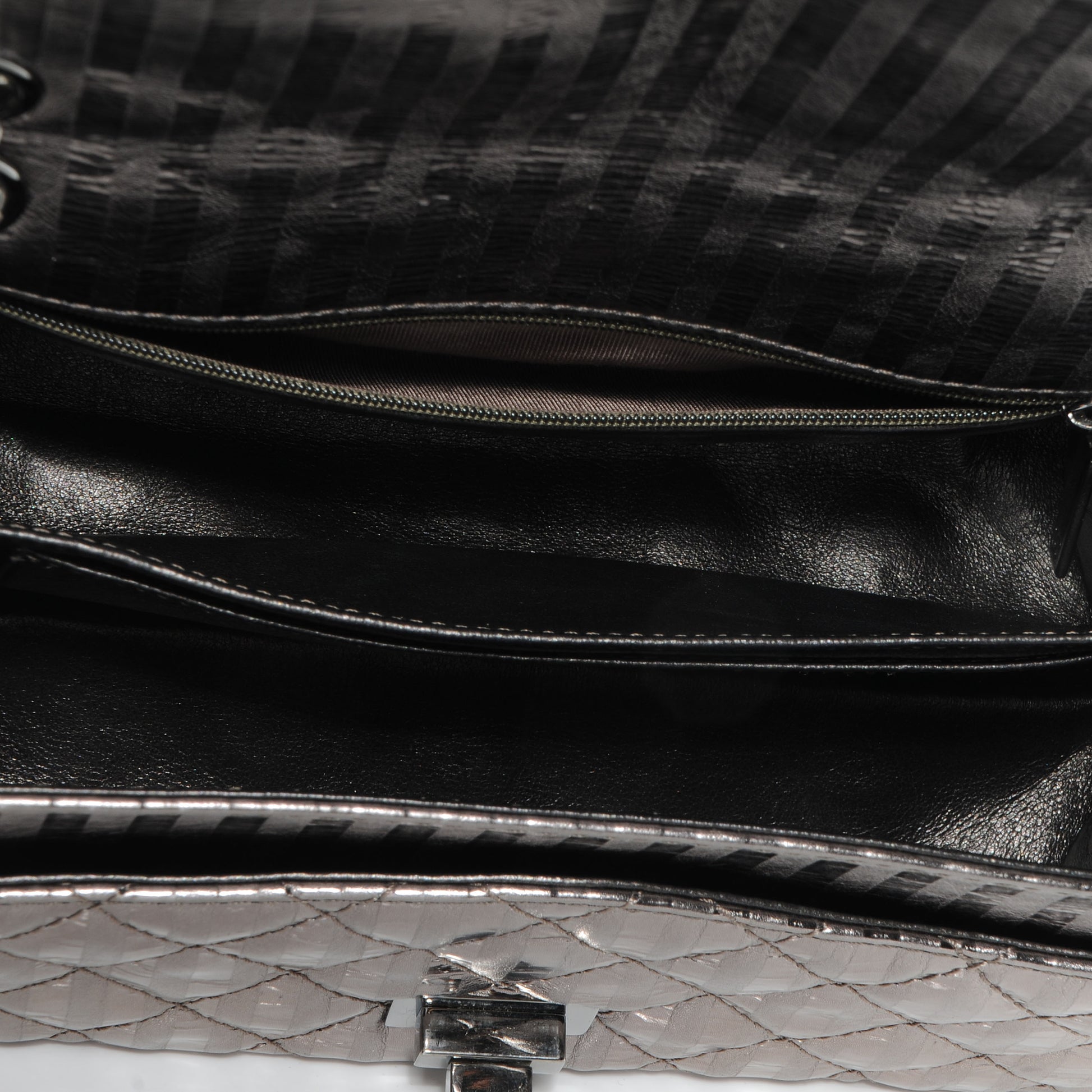 Chanel Striped Accordion Reissue 2.55 Flap Dark Silver 5 of 8