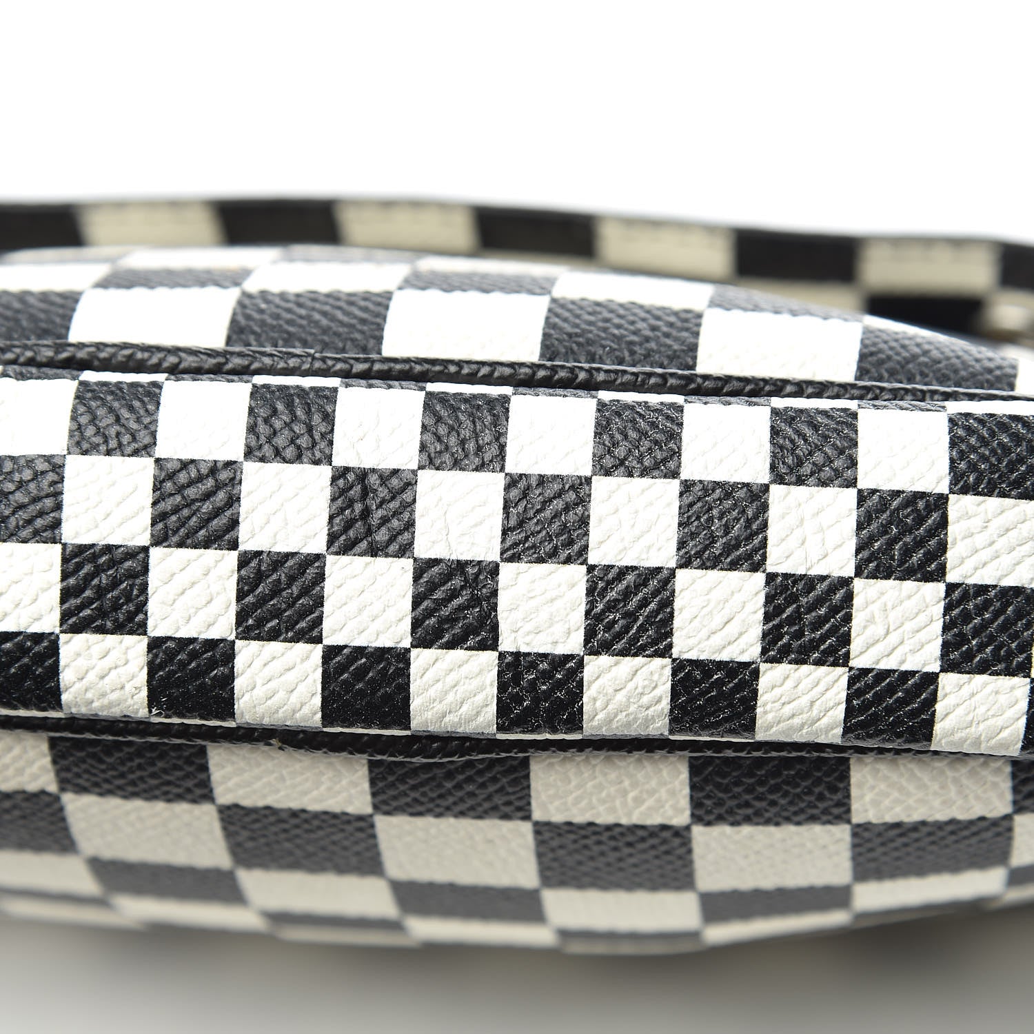 Givenchy Grained Calfskin Checkered Print Messenger Black White 16 of 16
