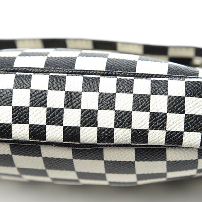 Givenchy Grained Calfskin Checkered Print Messenger Black White 16 of 16