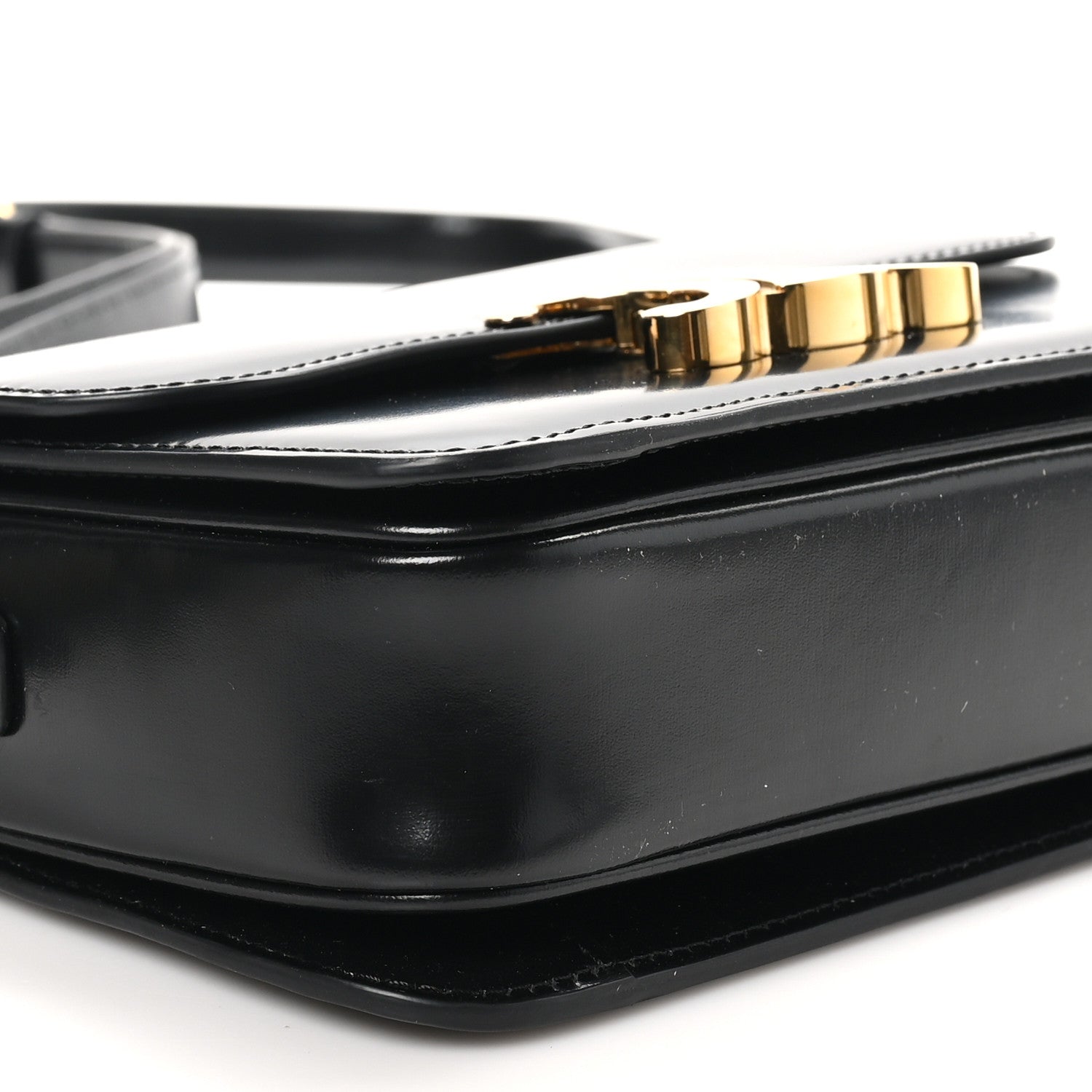 Celine Shiny Calfskin Teen Triomphe Black 8 of 10