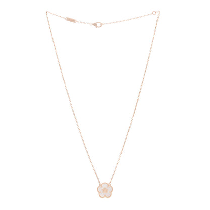 Van Cleef & Arpels 18K Rose Gold Mother Of Pearl Lucky Spring Plum Blossom Necklace 2 of 5