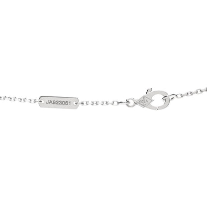 Van Cleef & Arpels 18K White Gold Diamond Guilloche Vintage Alhambra Pendant Necklace 5 of 6