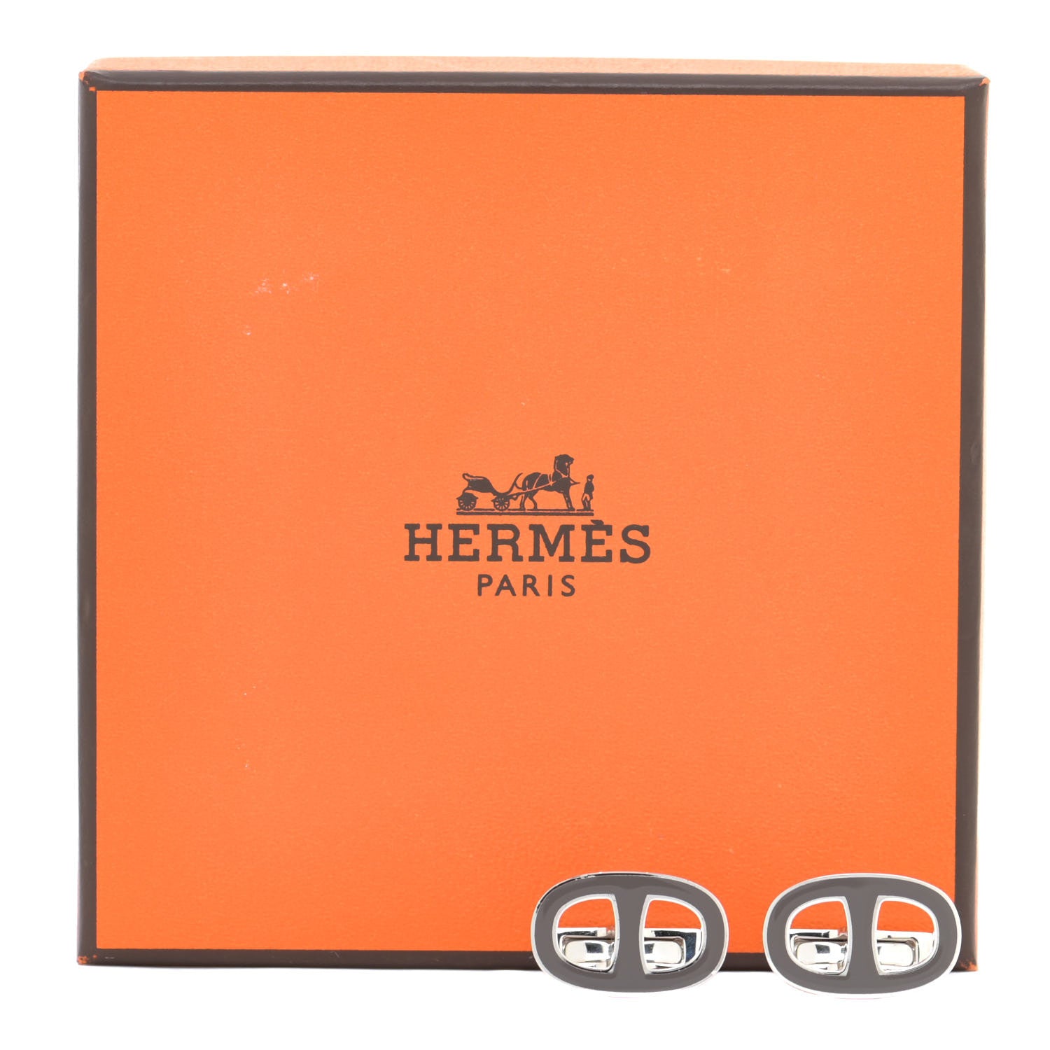 Hermes Lacquer Palladium Marine Cufflinks 6 of 6