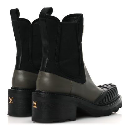 Louis Vuitton Calfskin Beaubourg Ankle Boots 39 Black Green 5 of 14