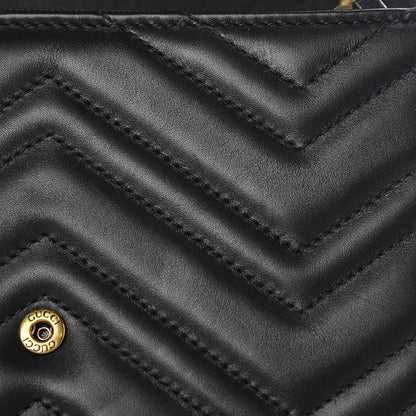 Gucci Calfskin Matelasse GG Marmont Chain Wallet Black 9 of 11