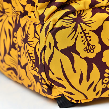 Prada Nylon Hibiscus Print Double Buckle Backpack Zafferano 10 of 12