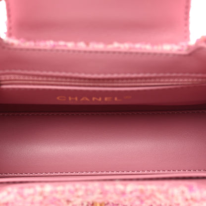 Chanel Tweed Quilted Nano Kelly Shopper Pink 6 of 11