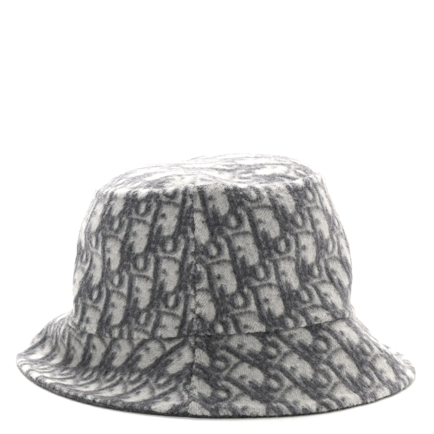 Wool Oblique Jacquard Bucket Hat Grey