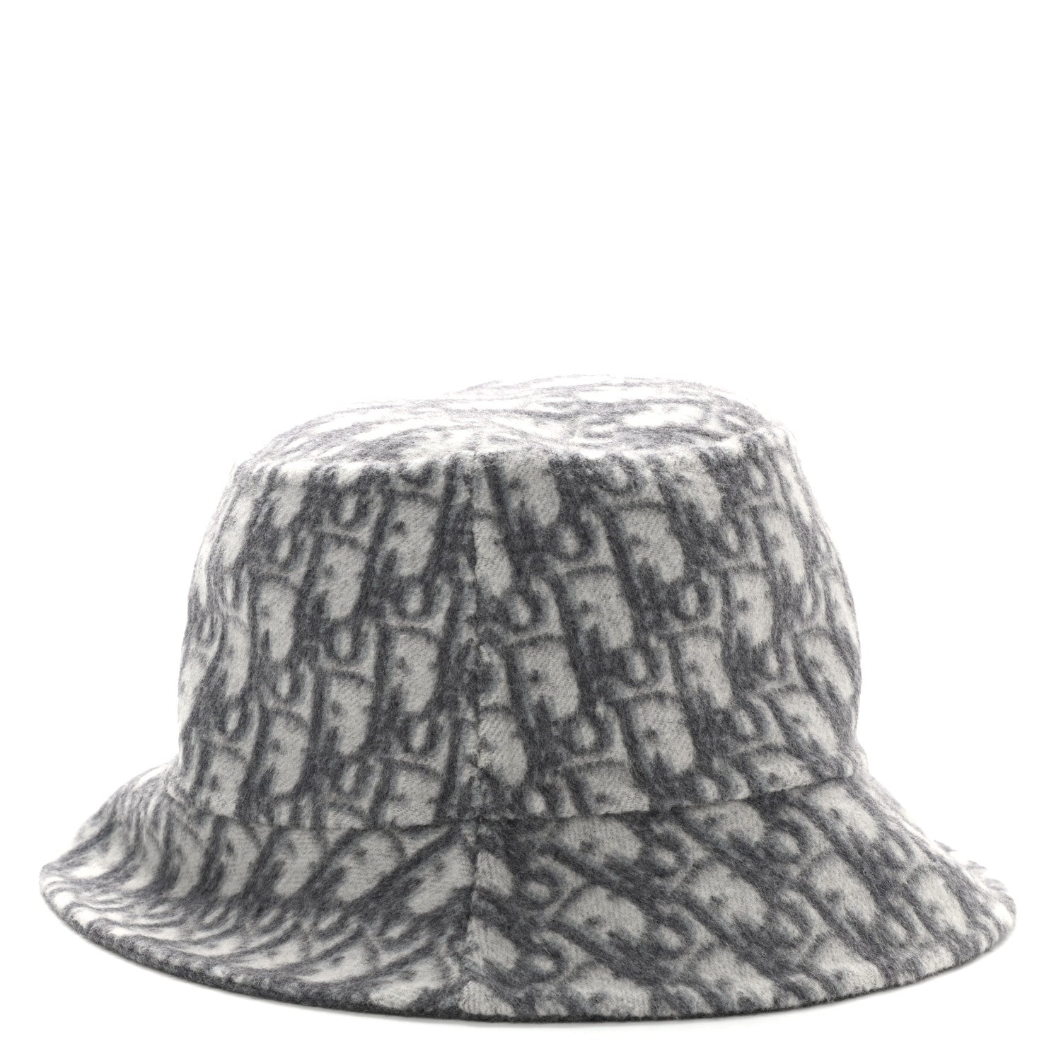 Christian Dior Wool Oblique Jacquard Bucket Hat Grey 15 of 17