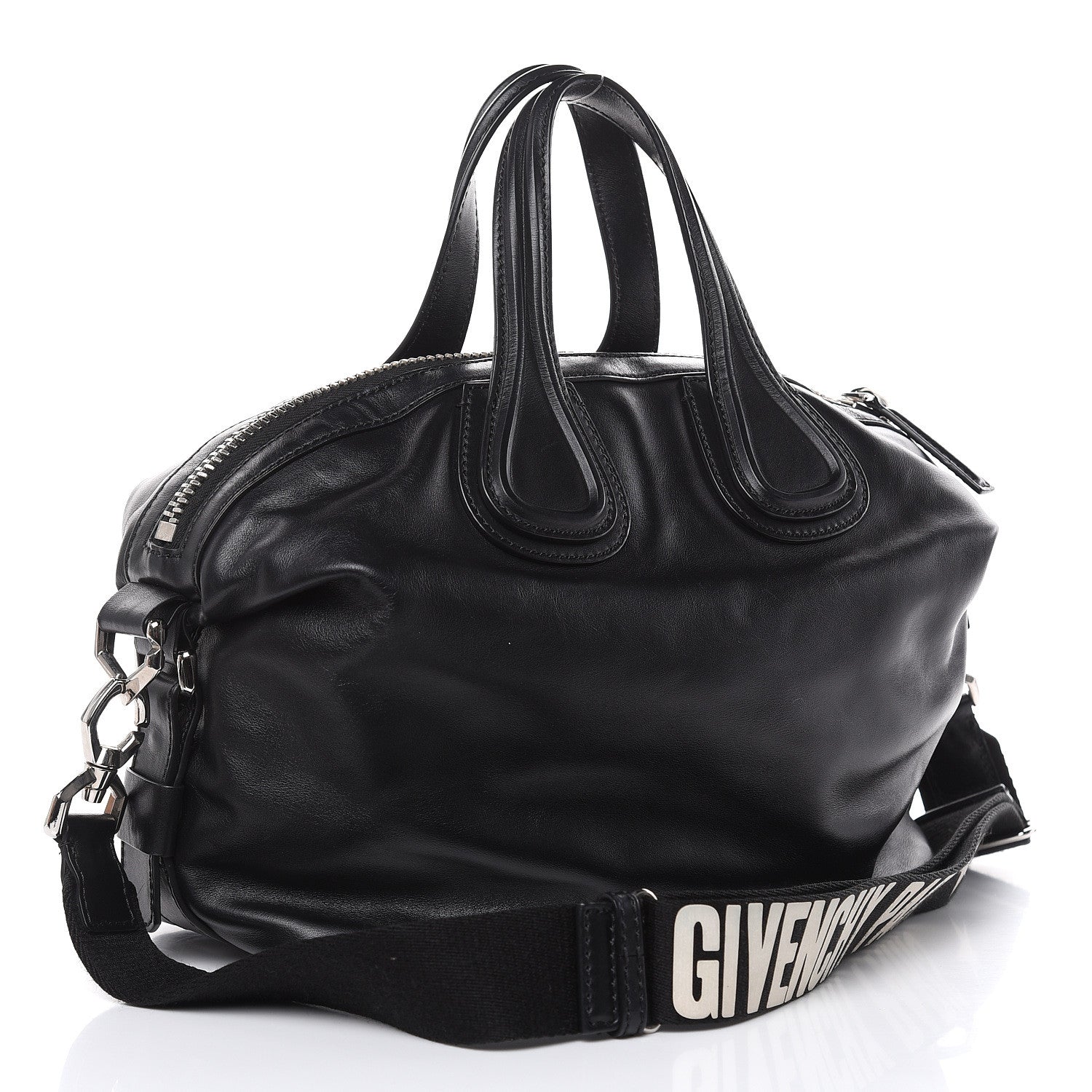 Givenchy Waxed Calfskin Small Nightingale Logo Strap Black 3 of 19