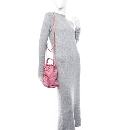 Prada Re-Nylon Saffiano Duet Bucket Crossbody Bag Begonia 2 of 14