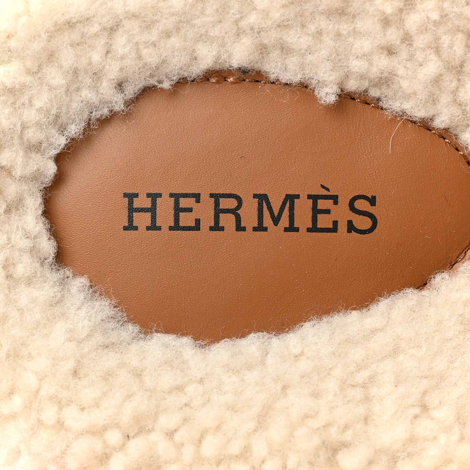 Hermes Suede Goatskin Woolskin Womens Chypre Sandals 38.5 Brun Fume Ecru 8 of 11