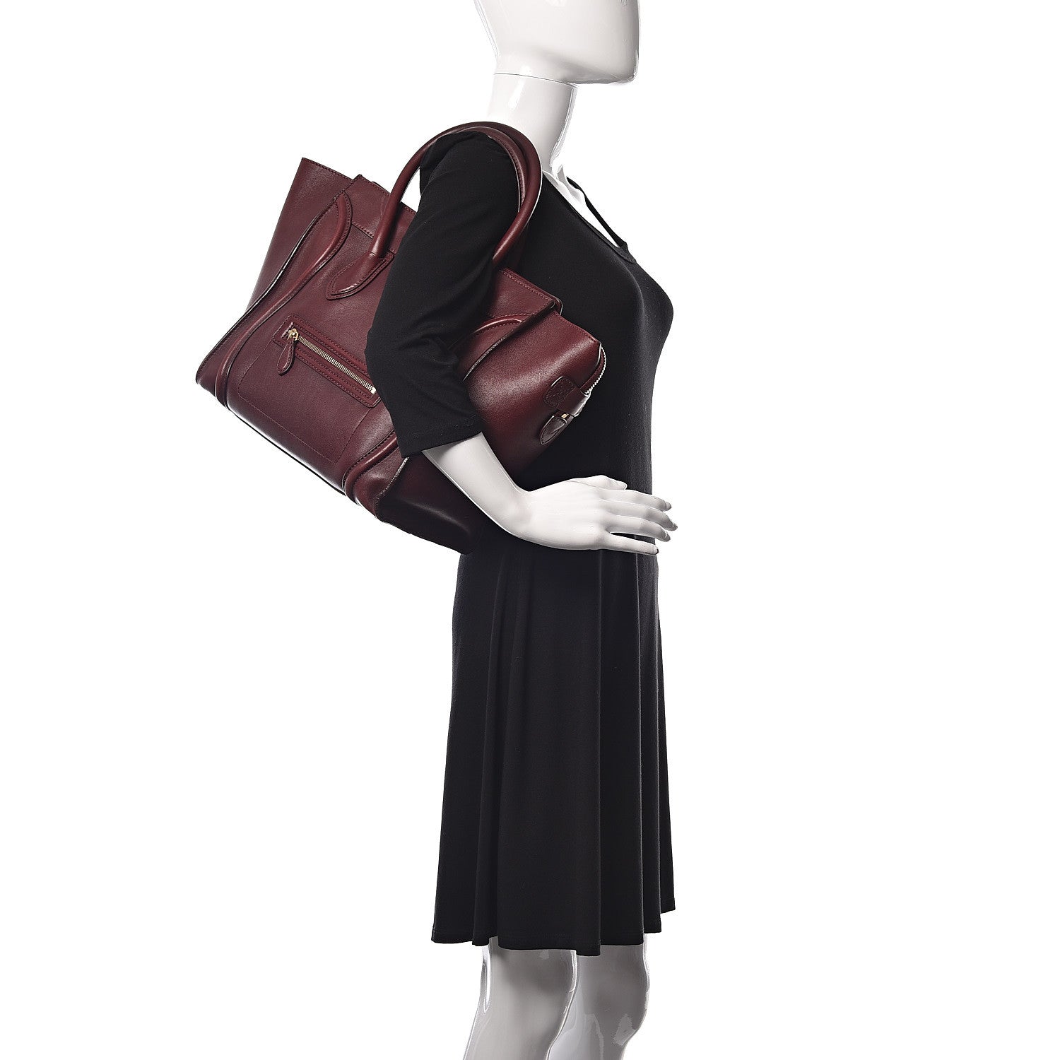 Celine Smooth Calfskin Mini Luggage Burgundy 2 of 11