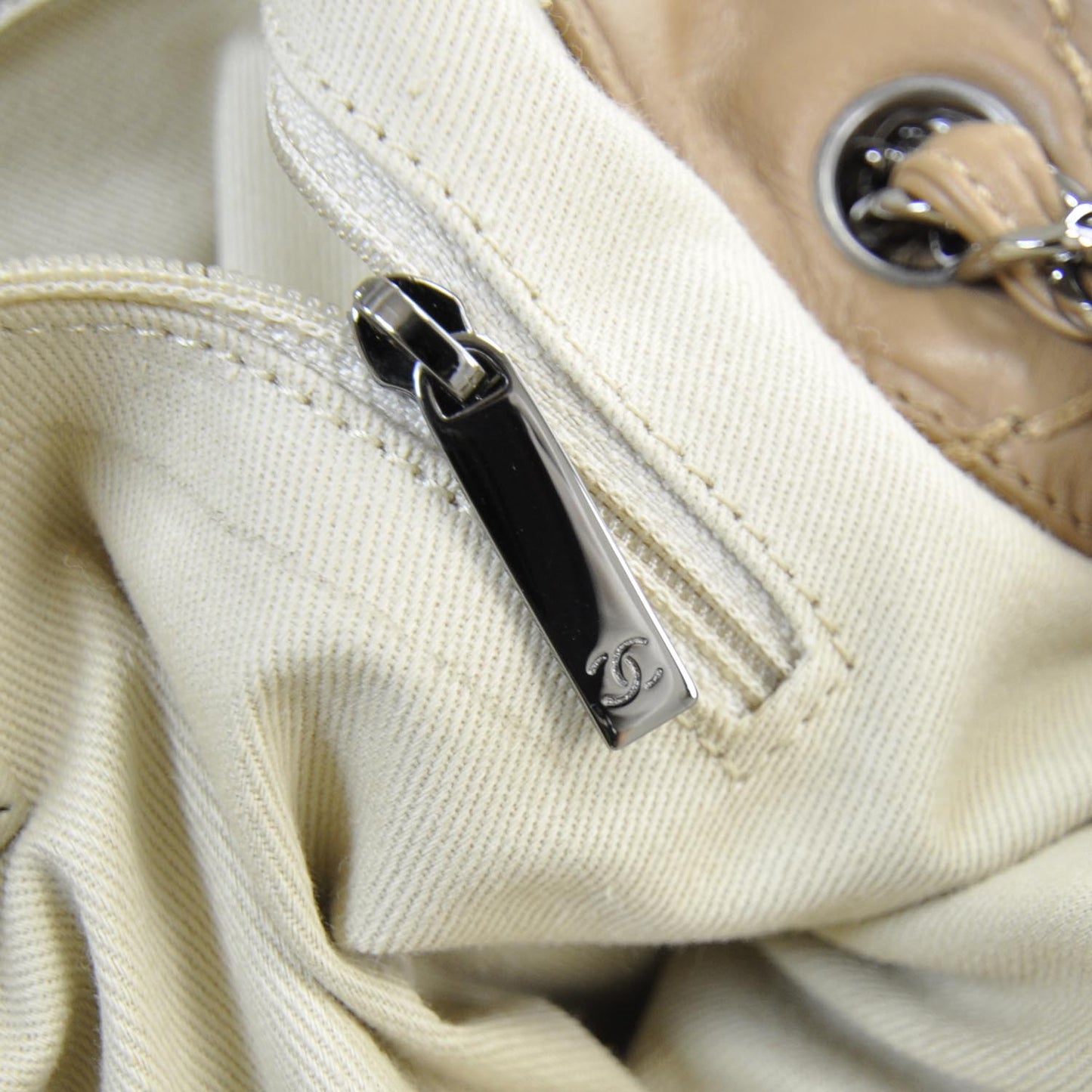 Lambskin Expandable Tote Beige