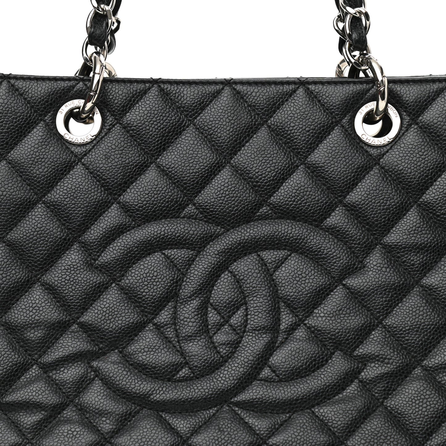 Caviar Quilted XL Grand Shopping Tote GST Black