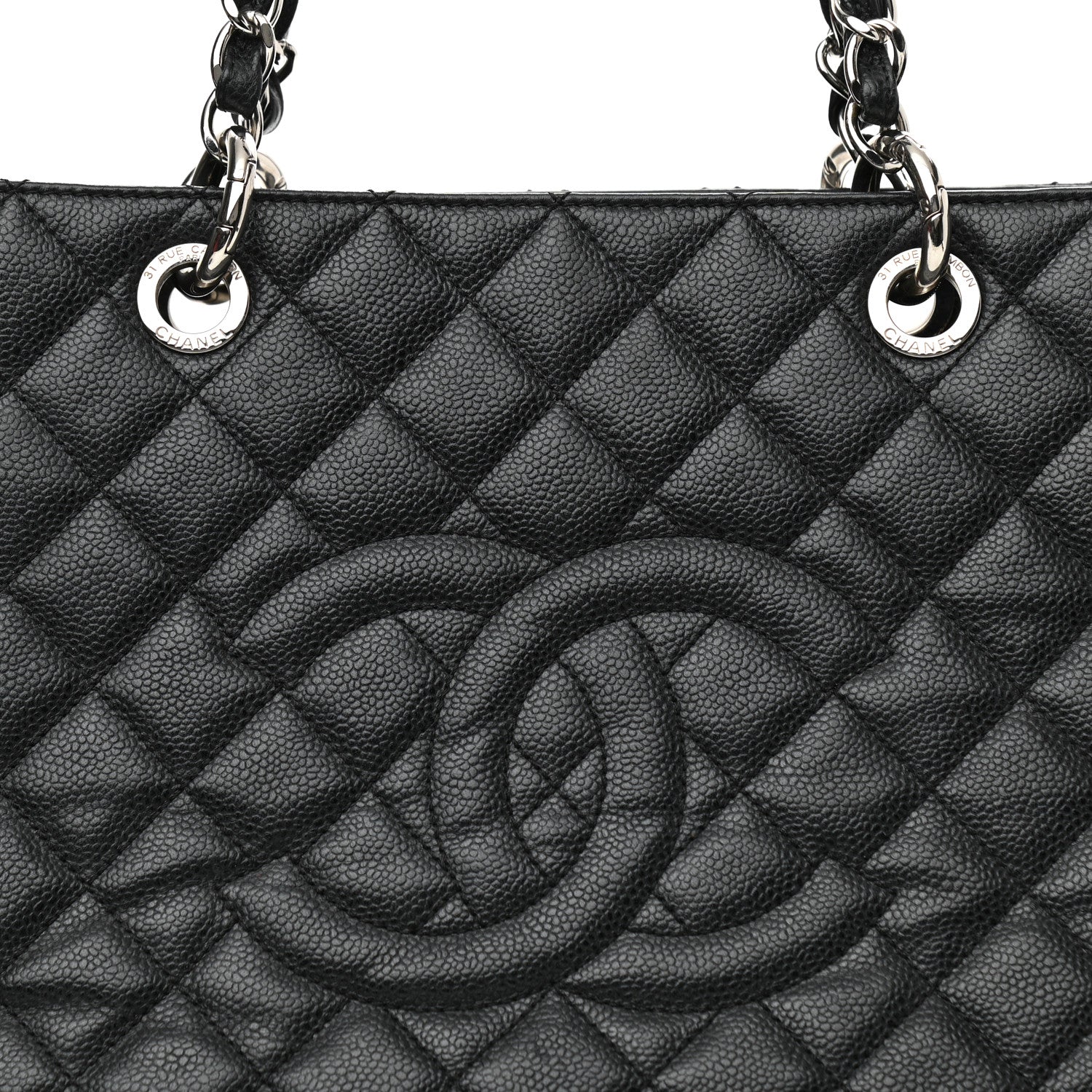 Chanel Caviar Quilted XL Grand Shopping Tote GST Black 8 of 12