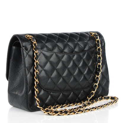 Chanel Caviar Quilted Jumbo Double Flap Black 3 of 11