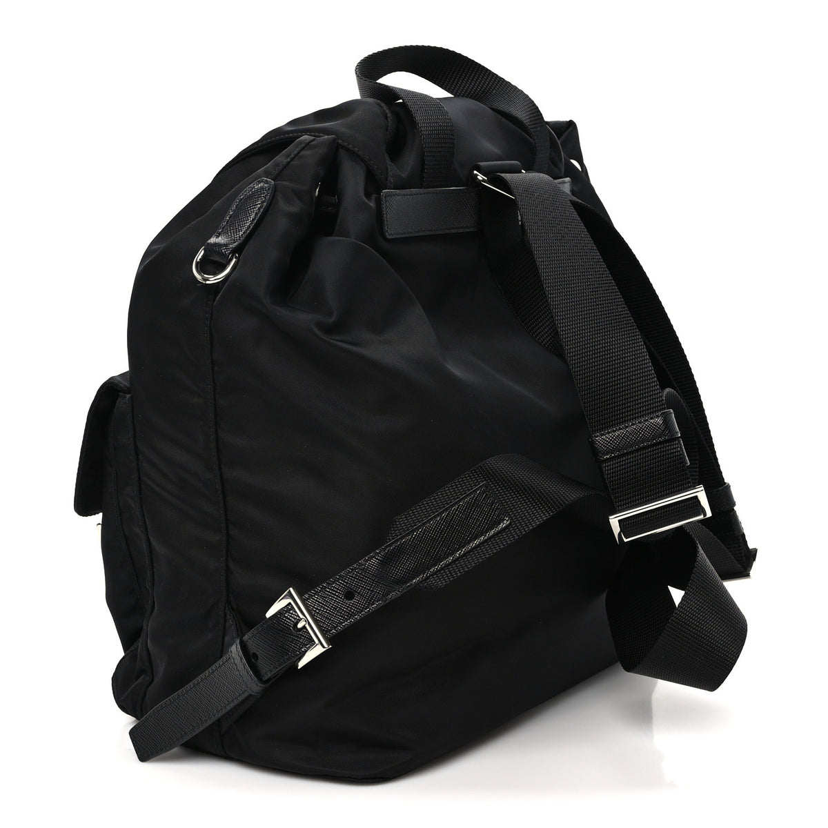 Tessuto Nylon Saffiano Medium Backpack Black