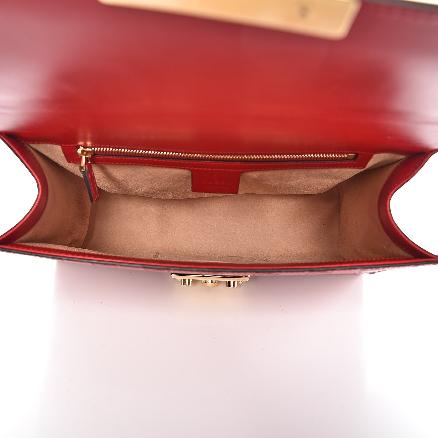 Gucci Guccissima Medium Padlock Shoulder Bag Hibiscus Red 5 of 10