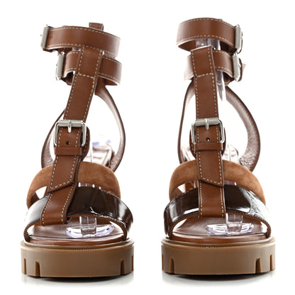 Christian Louboutin Calfskin Rangerissima Lug 100 Sandal 39.5 Cuoio Fauve 2 of 8