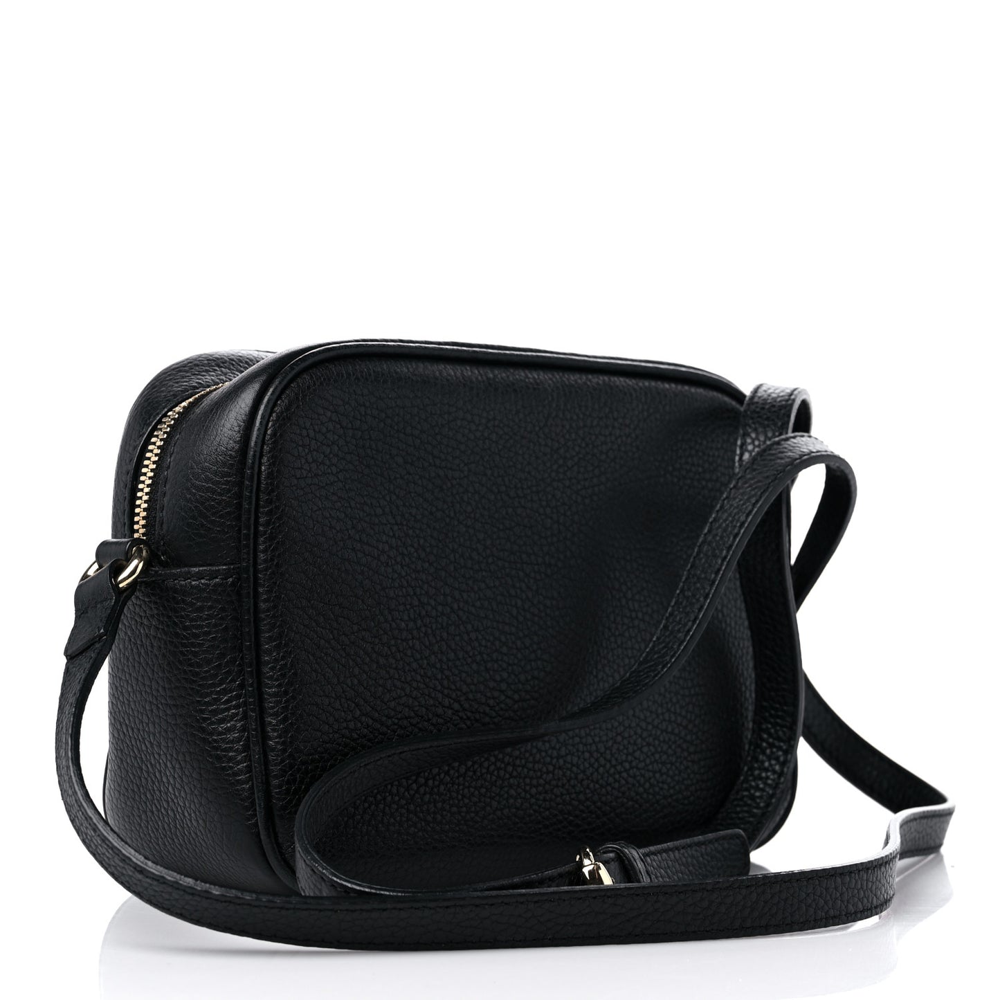 Pebbled Calfskin Small Soho Disco Bag Black
