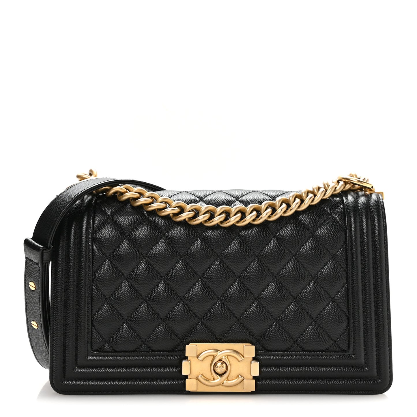 Caviar Quilted Medium Boy Flap Black