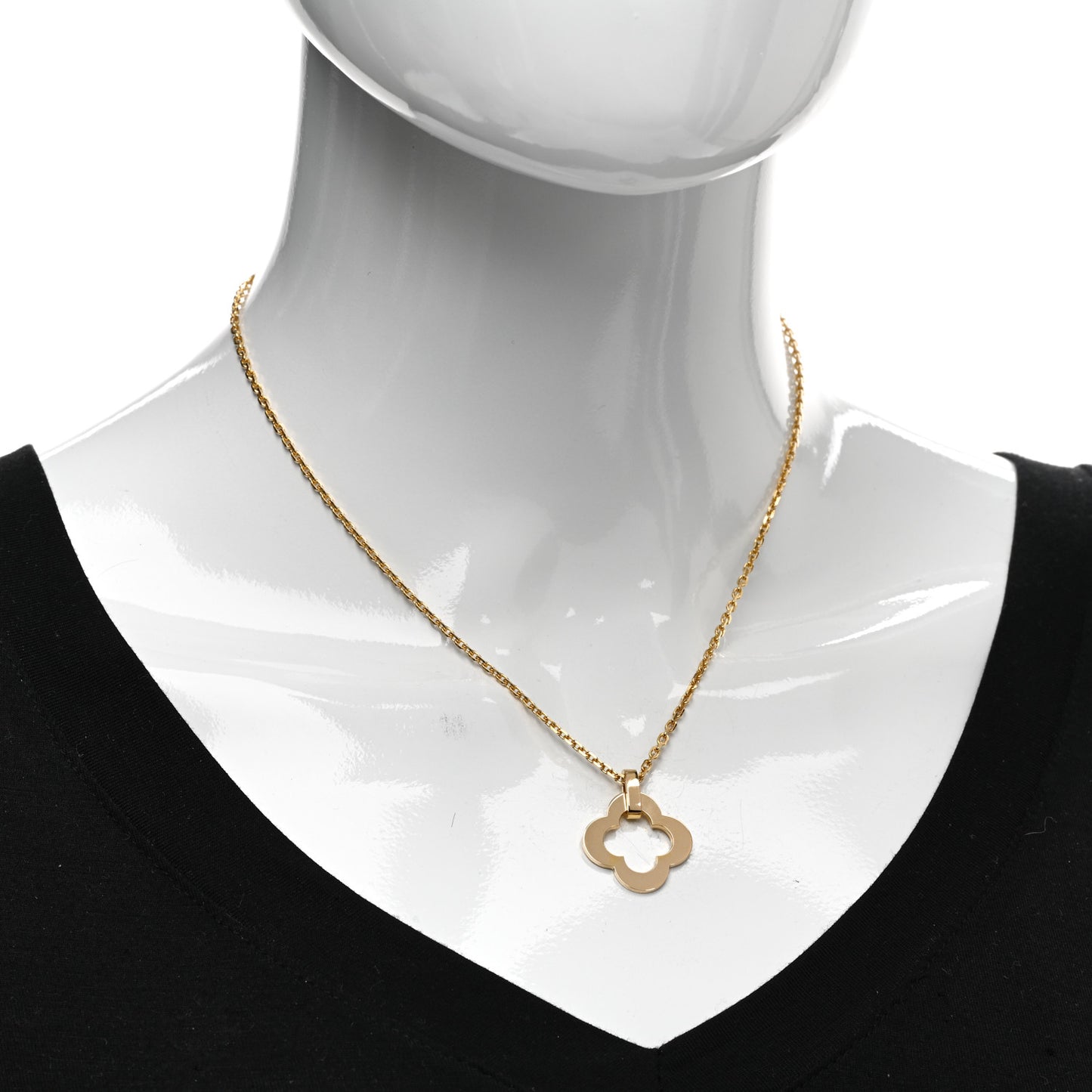 18K Yellow Gold Byzantine Alhambra Pendant Necklace