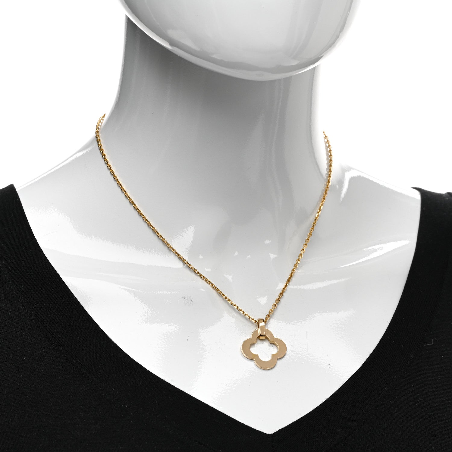 Van Cleef & Arpels 18K Yellow Gold Byzantine Alhambra Pendant Necklace 2 of 4