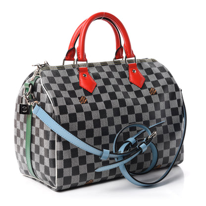 Louis Vuitton Damier Speedy Bandouliere 30 Black White 3 of 14